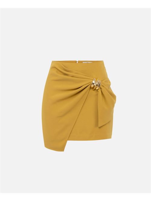 MINI SKIRT WITH MACRO BOW ELISABETTA FRANCHI | GO07351E2DC6 curry